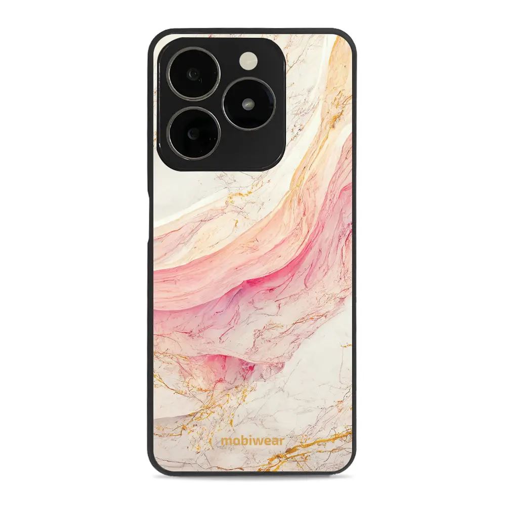 Lesklý kryt Mobiwear Glossy - Realme C63 - G027G - Růžový a zlatavý mramor