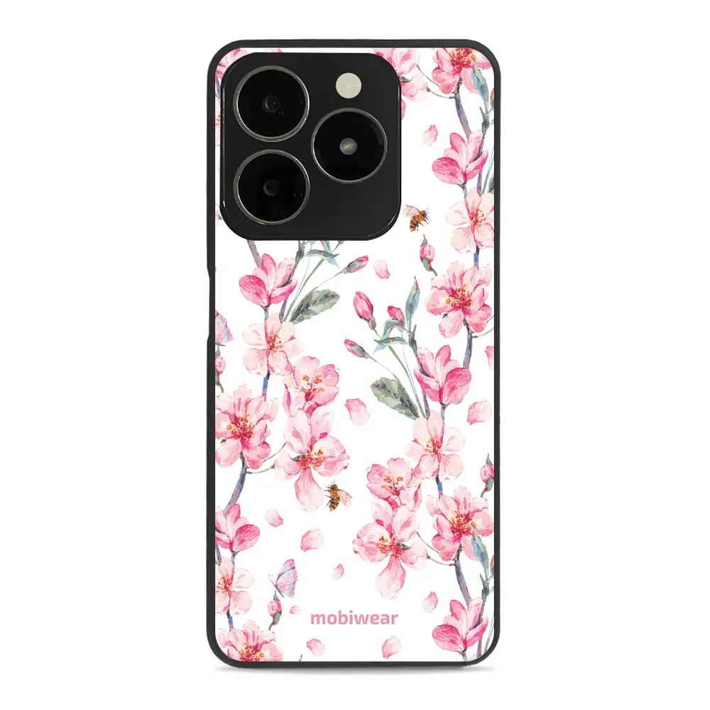 Lesklý kryt Mobiwear Glossy - Realme C63 - G033G - Růžové květy