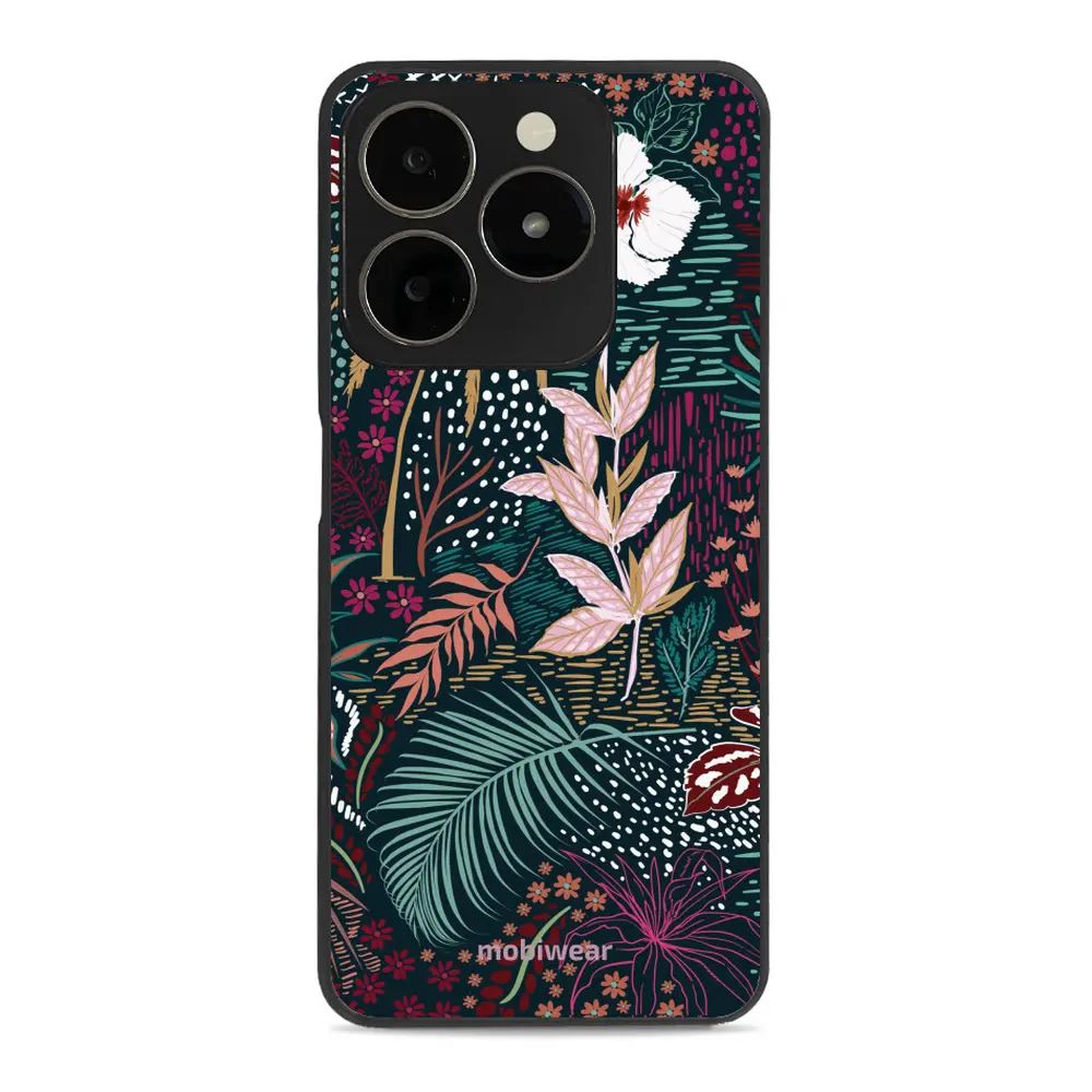 Lesklý kryt Mobiwear Glossy - Realme C63 - G043G - Temná flóra