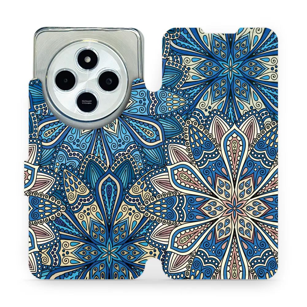 Flipové pouzdro Mobiwear - Xiaomi Redmi 14C / Poco C75 - V108P Modré mandala květy