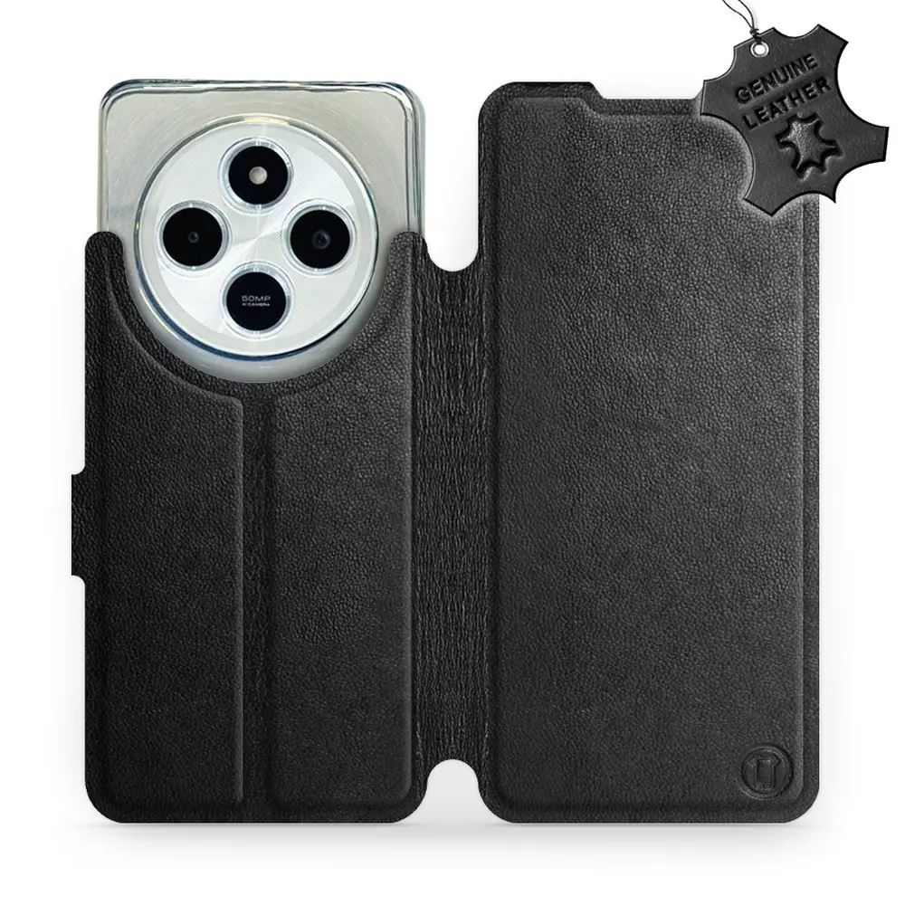 Kožené flip pouzdro Mobiwear - Xiaomi Redmi 14C / Poco C75 - Černé