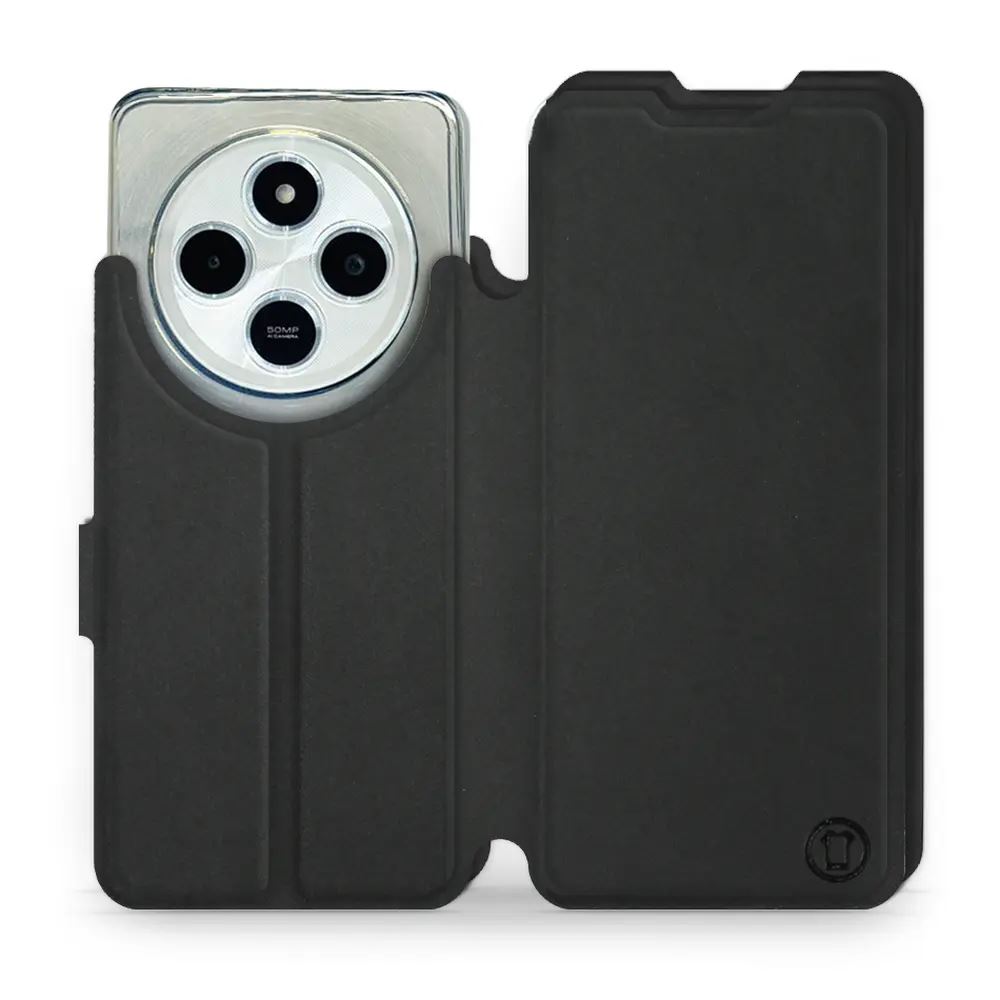 Flipové pouzdro Mobiwear Semiš - Xiaomi Redmi 14C / Poco C75 - Černé