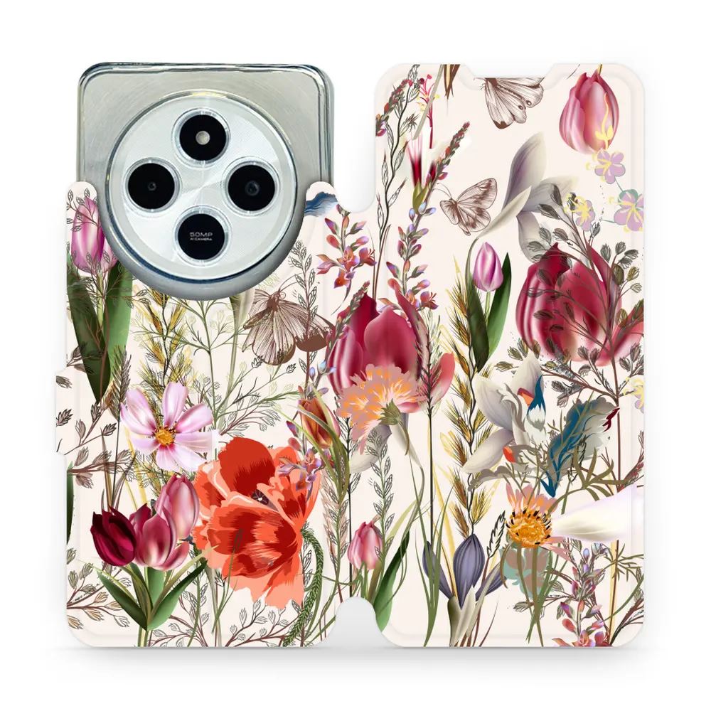 Flipové pouzdro Mobiwear - Xiaomi Redmi 14C / Poco C75 - MP01S Rozkvetlá louka