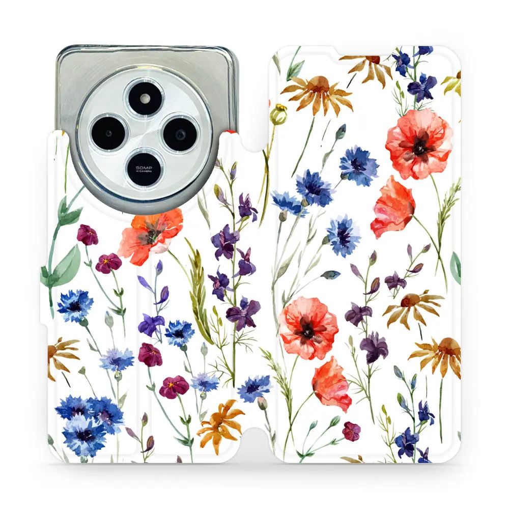 Flipové pouzdro Mobiwear - Xiaomi Redmi 14C / Poco C75 - MP04S Luční kvítí