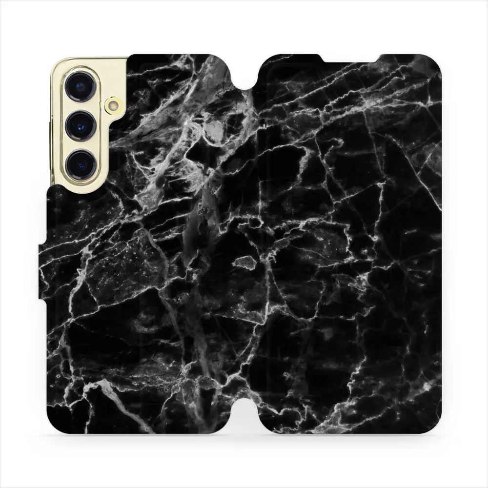 Flipové pouzdro Mobiwear - Samsung Galaxy S24 FE - V056P Černý mramor