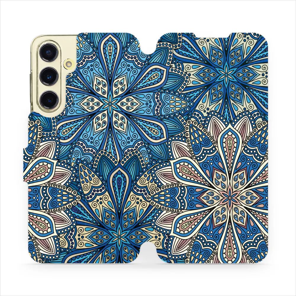 Flipové pouzdro Mobiwear - Samsung Galaxy S24 FE - V108P Modré mandala květy