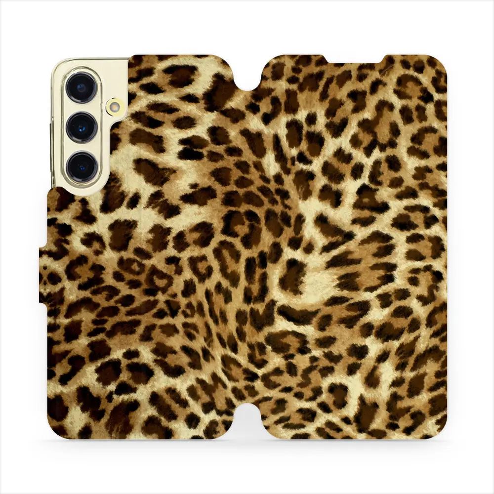 Flipové pouzdro Mobiwear - Samsung Galaxy S24 FE - VA33P Leopardí vzor
