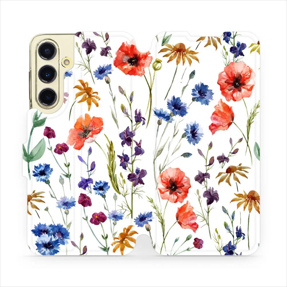 Flipové pouzdro Mobiwear - Samsung Galaxy S24 FE - MP04S Luční kvítí