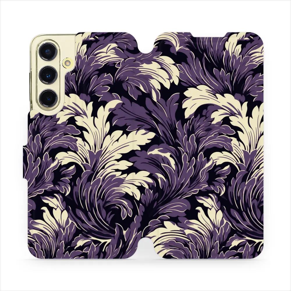 Flipové pouzdro Mobiwear - Samsung Galaxy S24 FE - VA46S Fialové rostliny