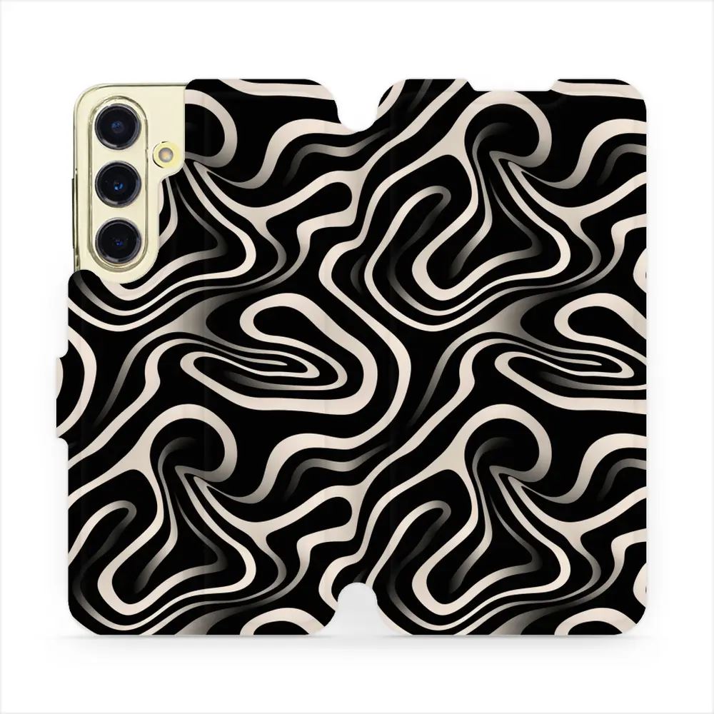 Flipové pouzdro Mobiwear - Samsung Galaxy S24 FE - VA63S Vlnky a linky