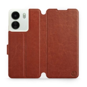 Flipové pouzdro Mobiwear - Xiaomi Redmi 13C - Hnědé a šedé