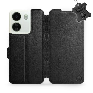 Kožené flip pouzdro Mobiwear - Xiaomi Redmi 13C - Černé