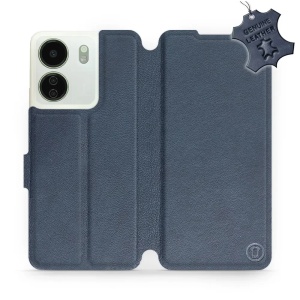 Kožené flip pouzdro Mobiwear - Xiaomi Redmi 13C - Modré