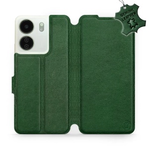 Kožené flip pouzdro Mobiwear - Xiaomi Redmi 13C - Zelené