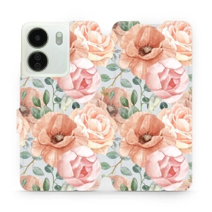 Flipové pouzdro Mobiwear - Xiaomi Redmi 13C - MP02S Pastelové květy