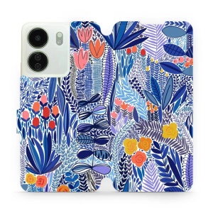 Flipové pouzdro Mobiwear - Xiaomi Redmi 13C - MP03P Modrá květena