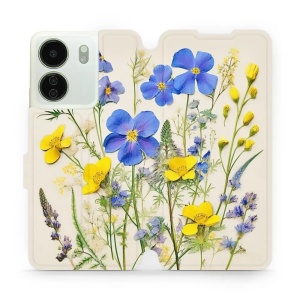 Flipové pouzdro Mobiwear - Xiaomi Redmi 13C - VP41S Modré a žluté kvítky