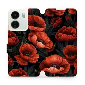 Flipové pouzdro Mobiwear - Xiaomi Redmi 13C - VP45S Temné červené květy