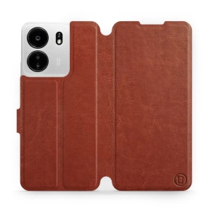 Flipové pouzdro Mobiwear - Xiaomi Poco C65 - Hnědé a šedé