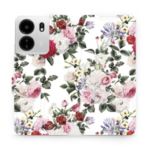 Flipové pouzdro Mobiwear - Xiaomi Poco C65 - MD01S Růže na bílé