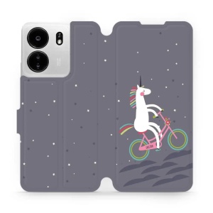 Flipové pouzdro Mobiwear - Xiaomi Poco C65 - V024P Jednorožec na kole