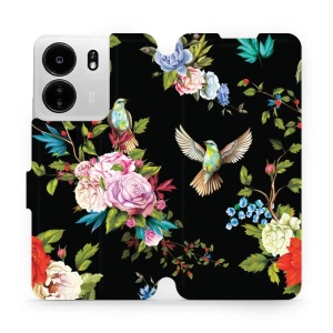 Flipové pouzdro Mobiwear - Xiaomi Poco C65 - VD09S Ptáčci a květy