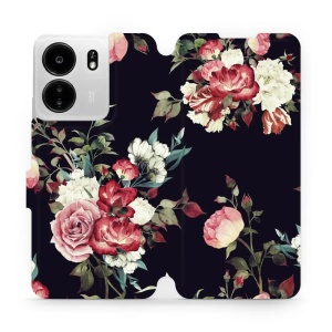 Flipové pouzdro Mobiwear - Xiaomi Poco C65 - VD11P Růže na černé