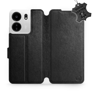Kožené flip pouzdro Mobiwear - Xiaomi Poco C65 - Černé