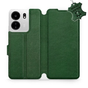 Kožené flip pouzdro Mobiwear - Xiaomi Poco C65 - Zelené