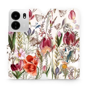 Flipové pouzdro Mobiwear - Xiaomi Poco C65 - MP01S Rozkvetlá louka