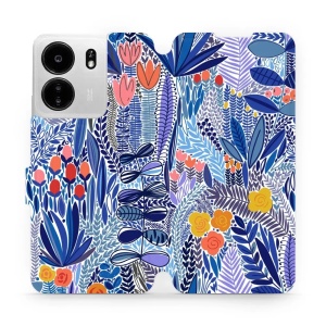 Flipové pouzdro Mobiwear - Xiaomi Poco C65 - MP03P Modrá květena