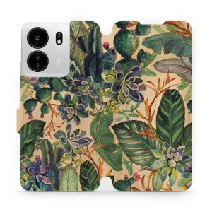 Flipové pouzdro Mobiwear - Xiaomi Poco C65 - VP05S Sukulenty