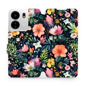 Flipové pouzdro Mobiwear - Xiaomi Poco C65 - VP48S Pestré kvítky