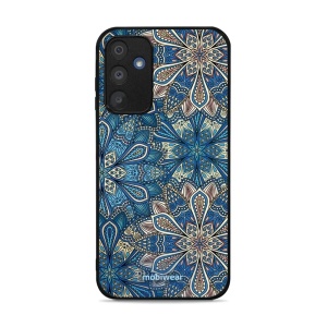 Lesklý kryt Mobiwear Glossy - Samsung Galaxy A15 / A15 5G - G038G - Modré mandala květy