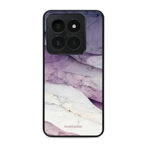 Lesklý kryt Mobiwear Glossy - Xiaomi 14 Pro - G028G - Bílý a fialový mramor