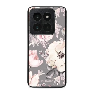 Lesklý kryt Mobiwear Glossy - Xiaomi 14 Pro - G034G - Květy na šedém pozadí