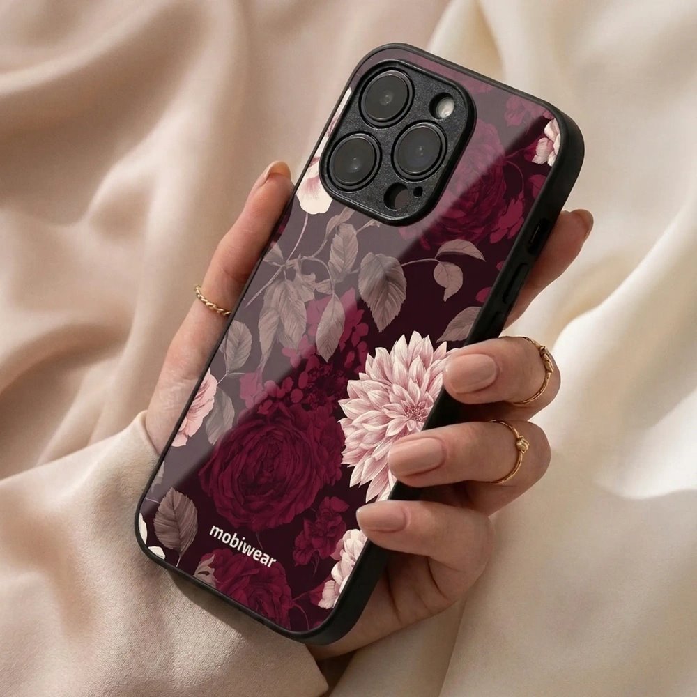 Lesklý kryt na mobil Vivo V70 Lite - Mobiwear Glossy GB26G, víno a jiřiny