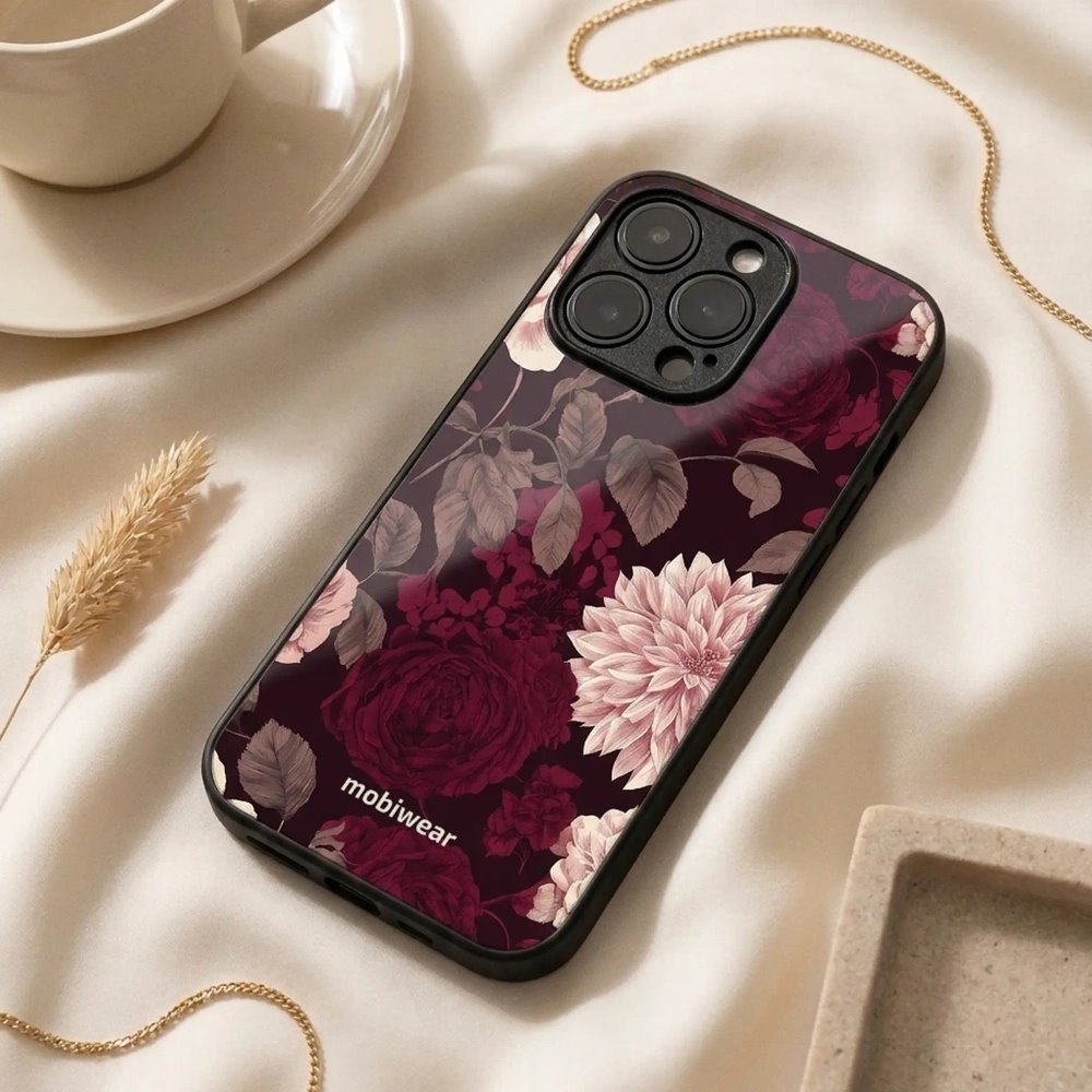 Lesklý kryt na mobil Vivo V70 Lite - Mobiwear Glossy GB26G, víno a jiřiny
