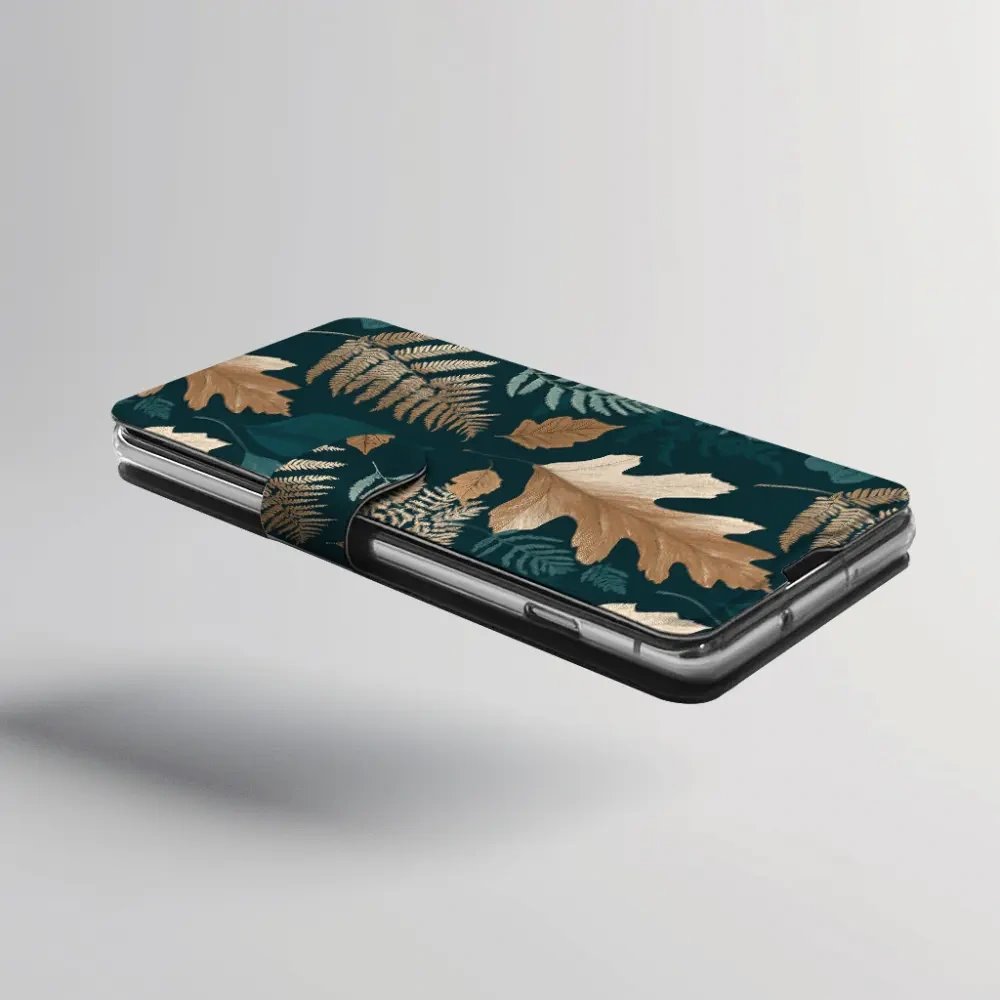 Flip pouzdro na mobil Vivo V70 Lite - Mobiwear VB28S, herbář z listů a kapradin