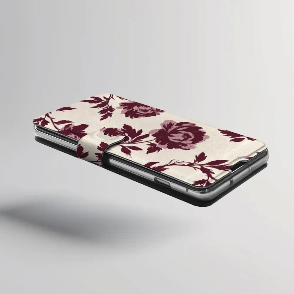 Flip pouzdro na mobil Vivo V70 Lite - Mobiwear VB30S, vínové pivoňky na smetanové