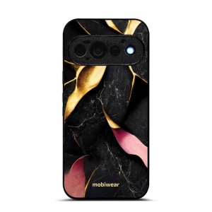 Lesklý kryt na mobil Google Pixel 11 Pro - Mobiwear Glossy G021G, černý a zlatavý mramor
