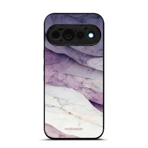 Lesklý kryt na mobil Google Pixel 11 Pro - Mobiwear Glossy G028G, bílý a fialový mramor