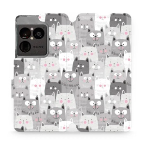 Flip pouzdro na mobil Sony Xperia 1 VIII - Mobiwear M099P, kočičky