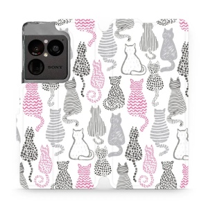 Flip pouzdro na mobil Sony Xperia 1 VIII - Mobiwear MX01S, kočičí zádíčka