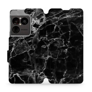 Flip pouzdro na mobil Sony Xperia 1 VIII - Mobiwear V056P, černý mramor