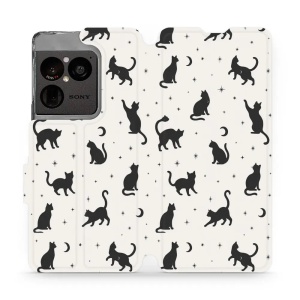 Flip pouzdro na mobil Sony Xperia 1 VIII - Mobiwear V162S, noční kočičky