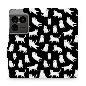 Flip pouzdro na mobil Sony Xperia 1 VIII - Mobiwear V163S, bílé kočičky