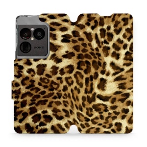 Flip pouzdro na mobil Sony Xperia 1 VIII - Mobiwear VA33P, leopardí vzor