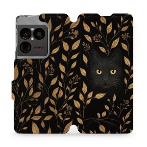 Flip pouzdro na mobil Sony Xperia 1 VIII - Mobiwear V164S, černá kočka