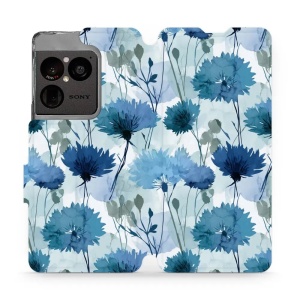 Flip pouzdro na mobil Sony Xperia 1 VIII - Mobiwear VB23S, akvarelové chrpy